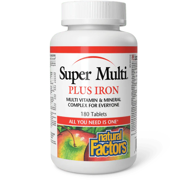 Natural Factors Super Multi Plus Iron 180 Tabs