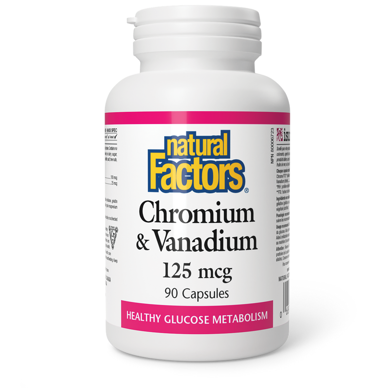 Natural Factors Chromium & Vanadium 125mcg 90 Capsules