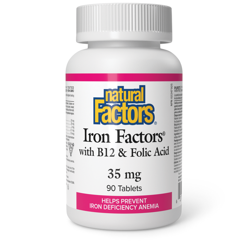 Natural Factors Iron Factors with B12 & Folic Acid 35mg 90 Tabs