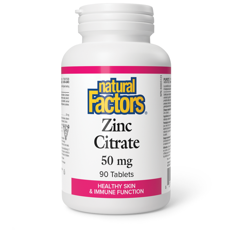 Natural Factors Zinc Citrate 50mg 90 Tabs
