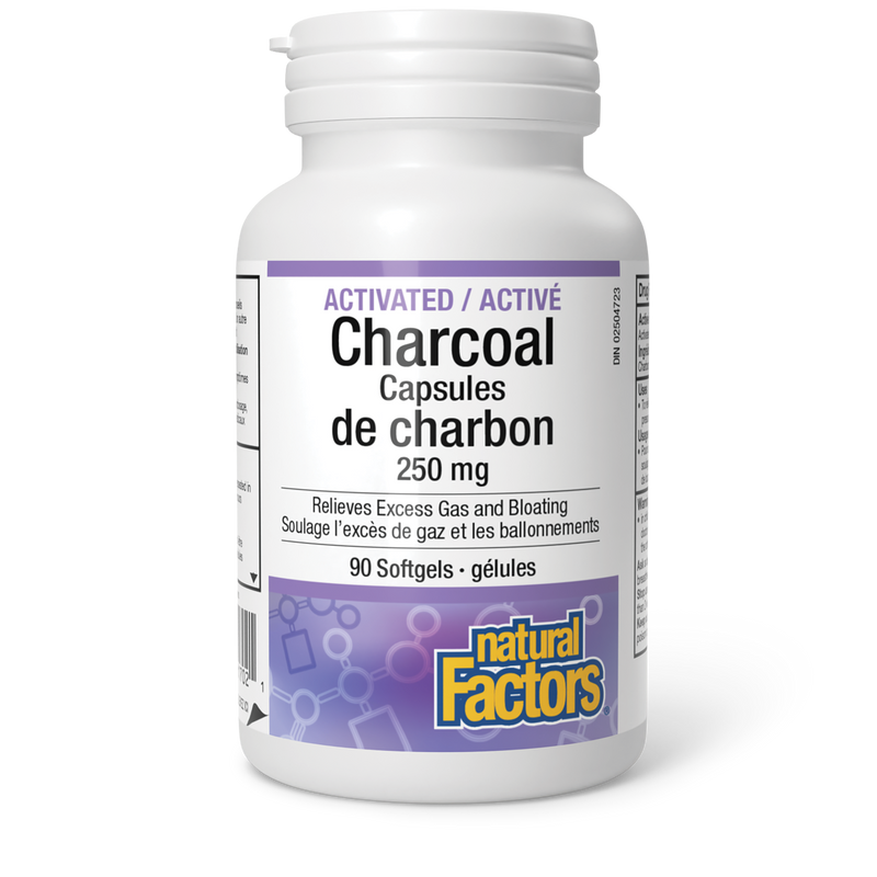 Natural Factors Activated Charcoal 250mg 90 Softgels