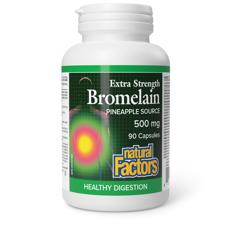 Natural Factors Bromelain Extra Strength Pineapple Source 500mg 90 Capsules