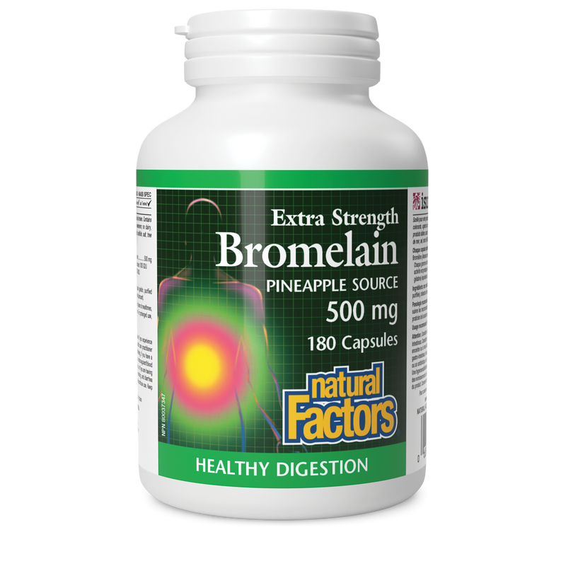Natural Factors Bromelain Extra Strength Pineapple Source 500mg 180 Capsules