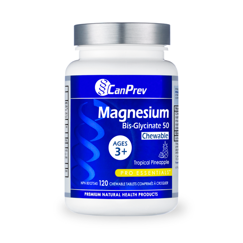 CanPrev Magnesium Bis-Glycinate 50 Tropical Pineapple 120 Chewable Tabs