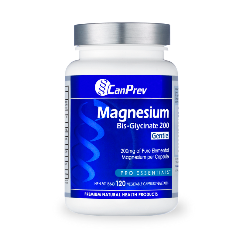 CanPrev Magnesium Bisglycinate 200mg Gentle 120 Veggie Caps