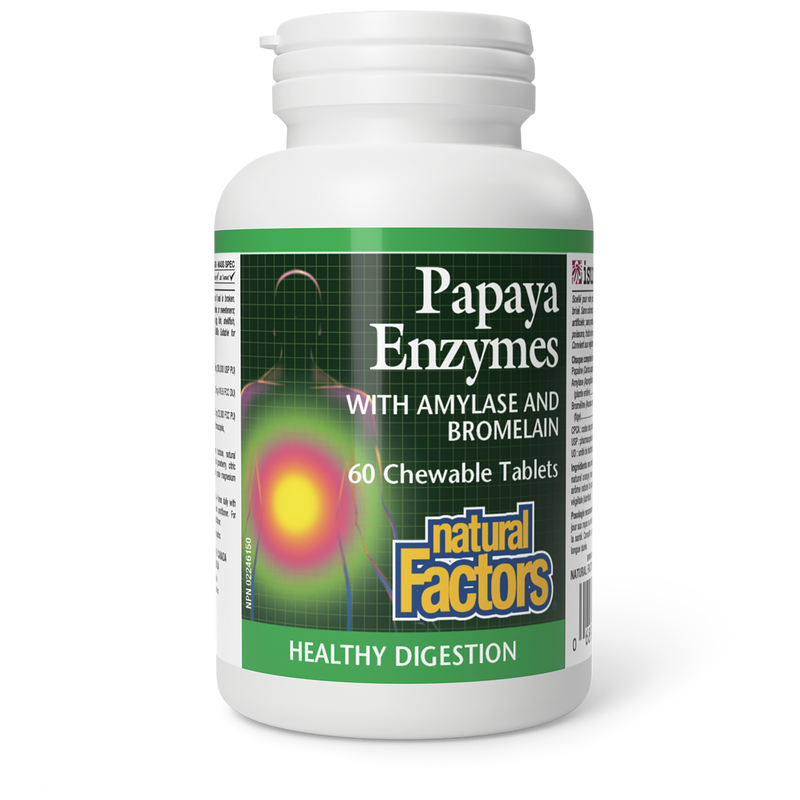 Natural Factors Papaya Enzymes 60 Chewable Tabs