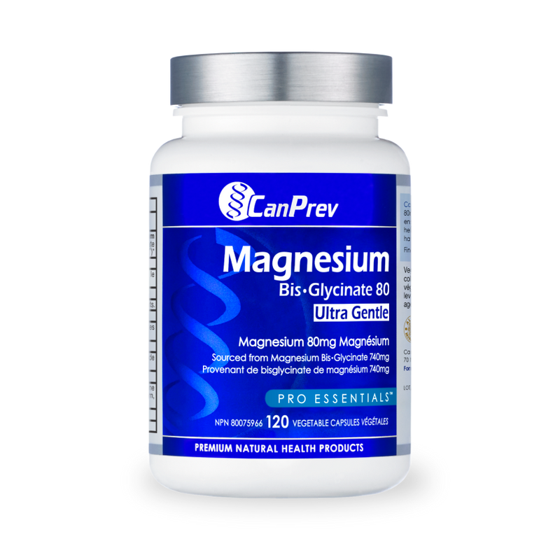 CanPrev Magnesium Bis-Glycinate 80 Ultra Gentle 120 Veggie Caps