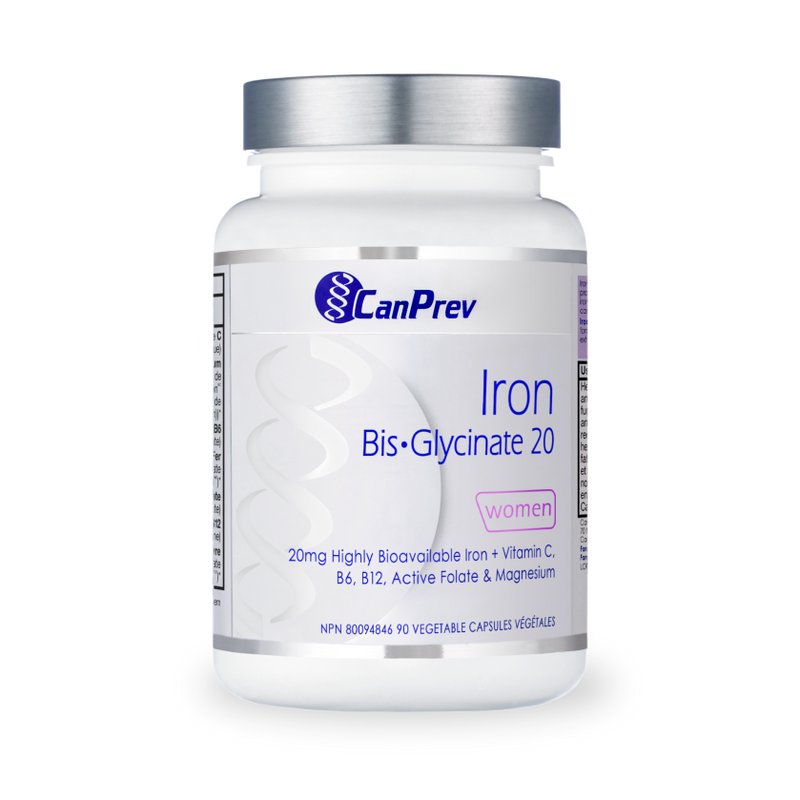 CanPrev Iron Bisglycinate 20 Women 90 Veggie Caps