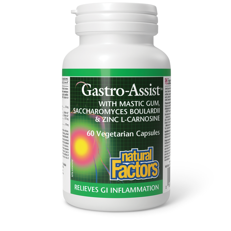 Natural Factors Gastro-Assist with Mastic Gum, Zinc L-Carnosine & Chamomile 60 Veggie Caps