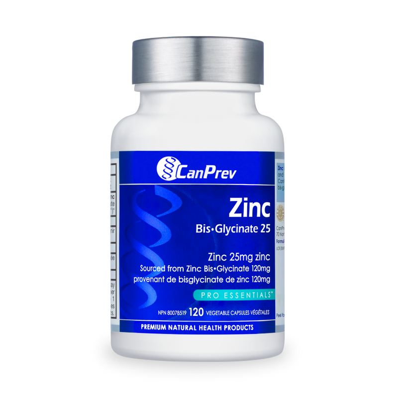 CanPrev Zinc Bis-Glycinate 25 120 Veggie Caps
