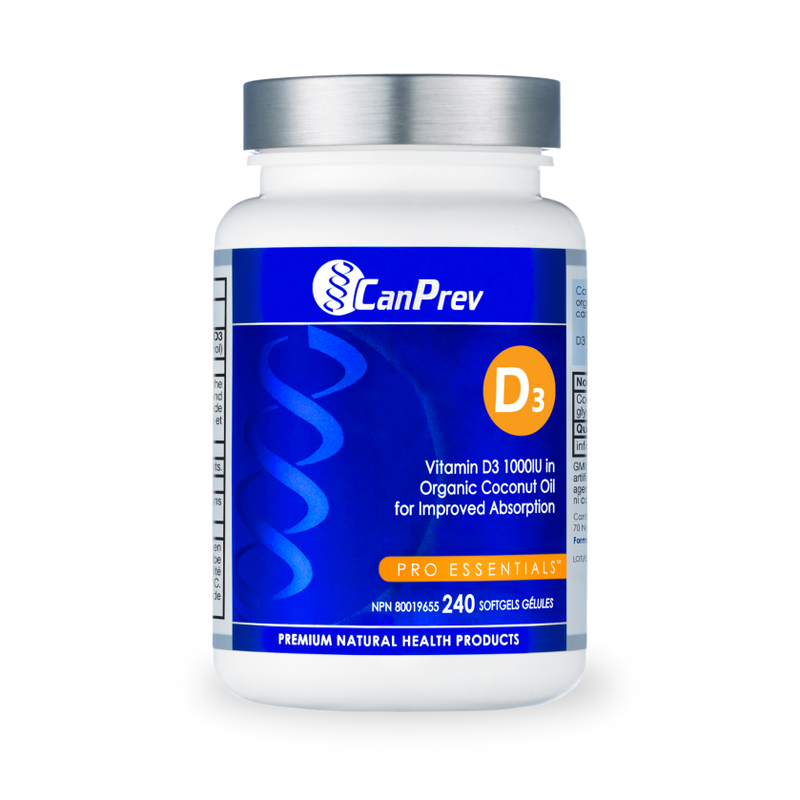 CanPrev D3 with Organic Coconut Oil 240 Softgels