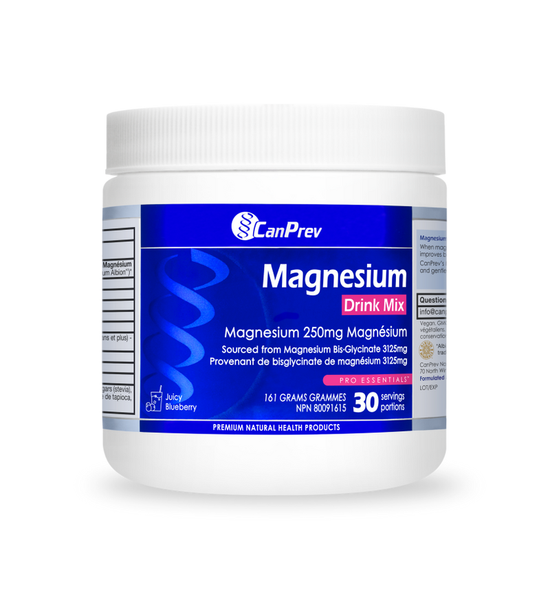 CanPrev Magnesium Bis-Glycinate 250 Ultra Gentle Drink Mix Juicy Blueberry 30 Servings