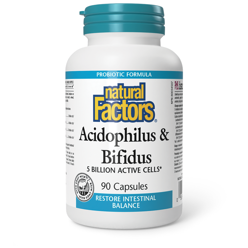 Natural Factors Acidophilus & Bifidus 5 Billion 90 Caps