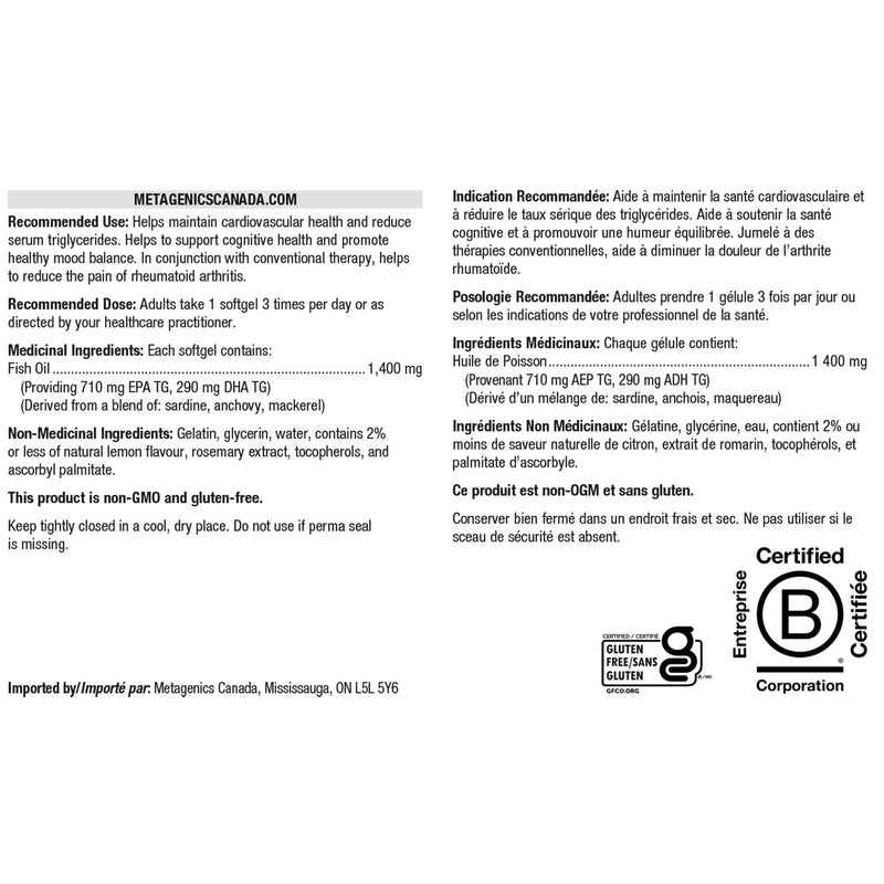 Metagenics OmegaGenics EPA-DHA 1000 120 Softgels
