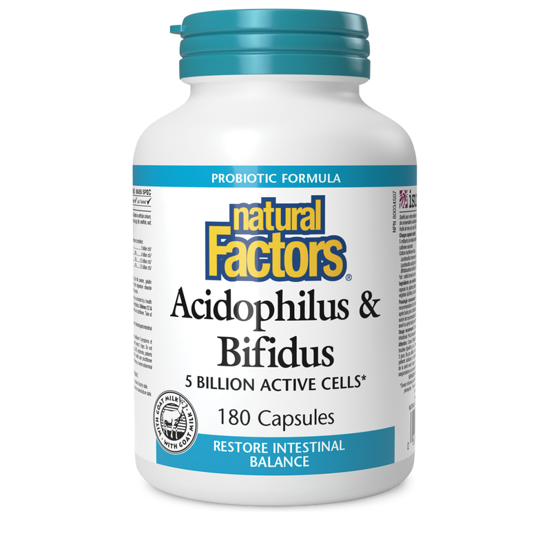 Natural Factors Acidophilus & Bifidus 5 Billion 180 Caps