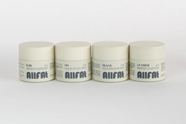 Allfat Tallow Cream 6 Piece Discovery Set 4x10 ml with Jade Gua Sha