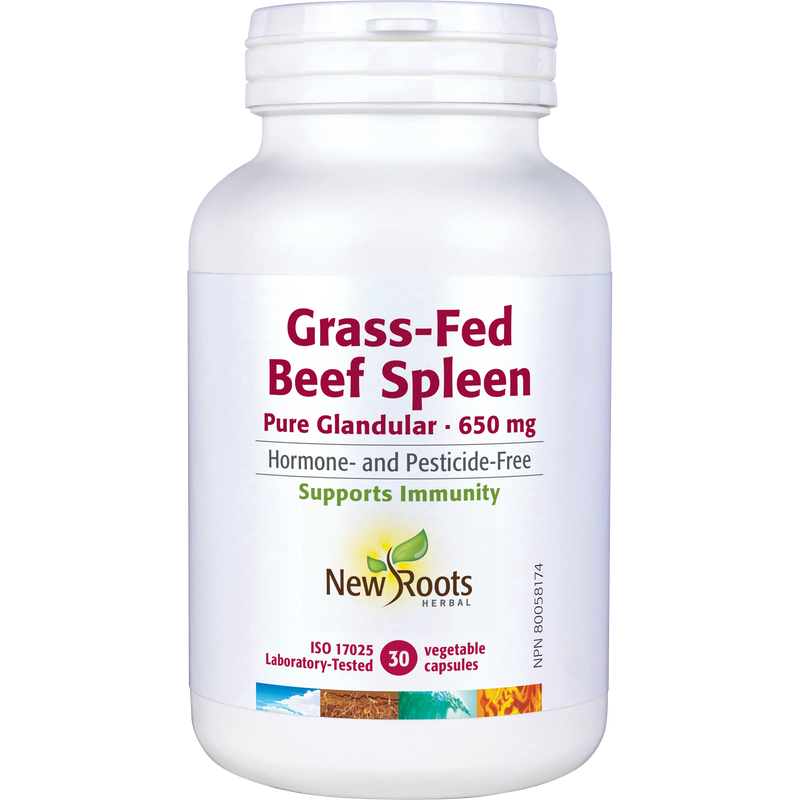 New Roots Grass-Fed Beef Spleen 650mg 30 Veggie Caps