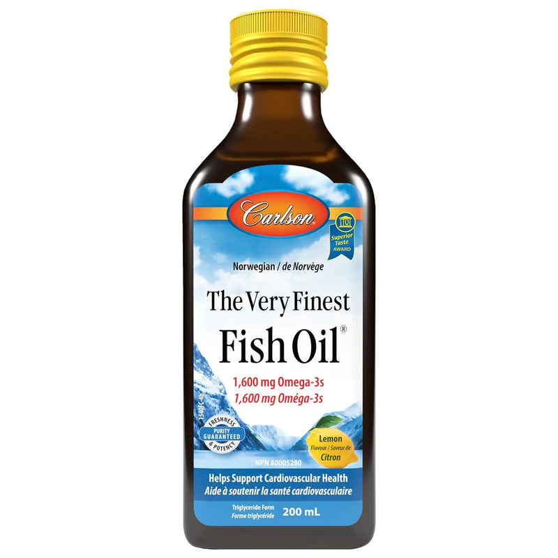 Carlson's Norwegian The Very Finest Fish Oil Natural Lemon 200mL