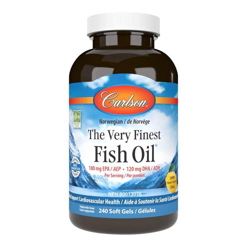 Carlson's The Very Finest Fish Oil Natural Lemon 240 Soft Gels