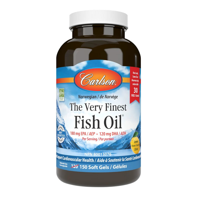 Carlson's The Very Finest Fish Oil Lemon 150 Softgels