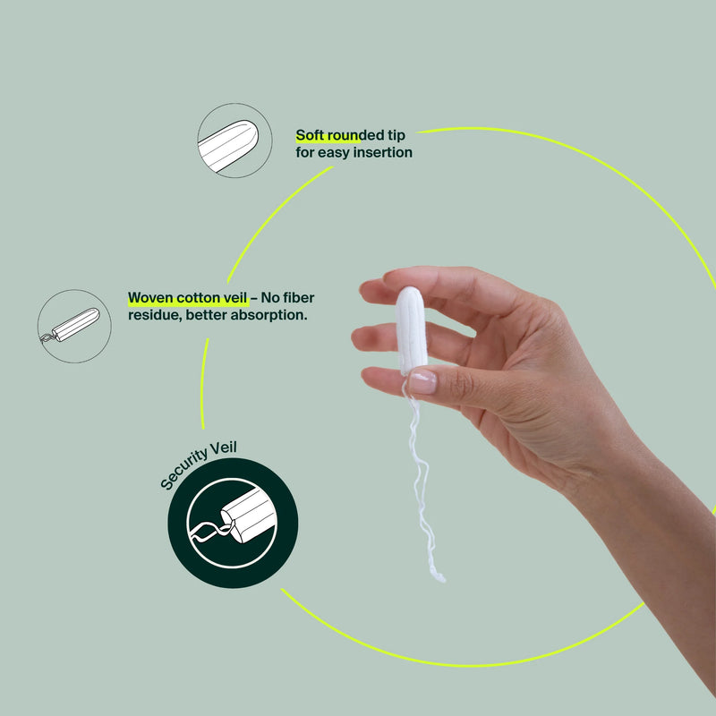Iris + Arlo 100% Cotton Non-Applicator Tampons 18 Regular Tampons