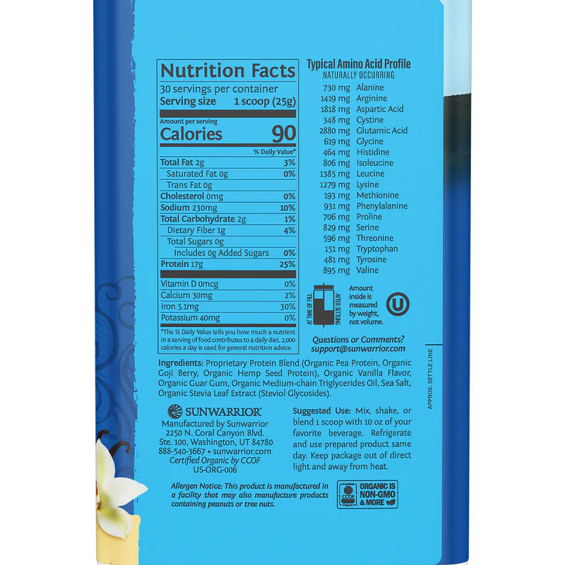 SunWarrior Warrior Blend Protein + Greens Vanilla  750 g