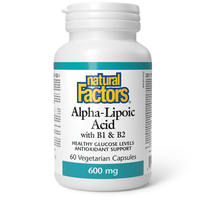 Natural Factors Alpha Lipoic Acid with B1 & B2 60 Veggie Caps