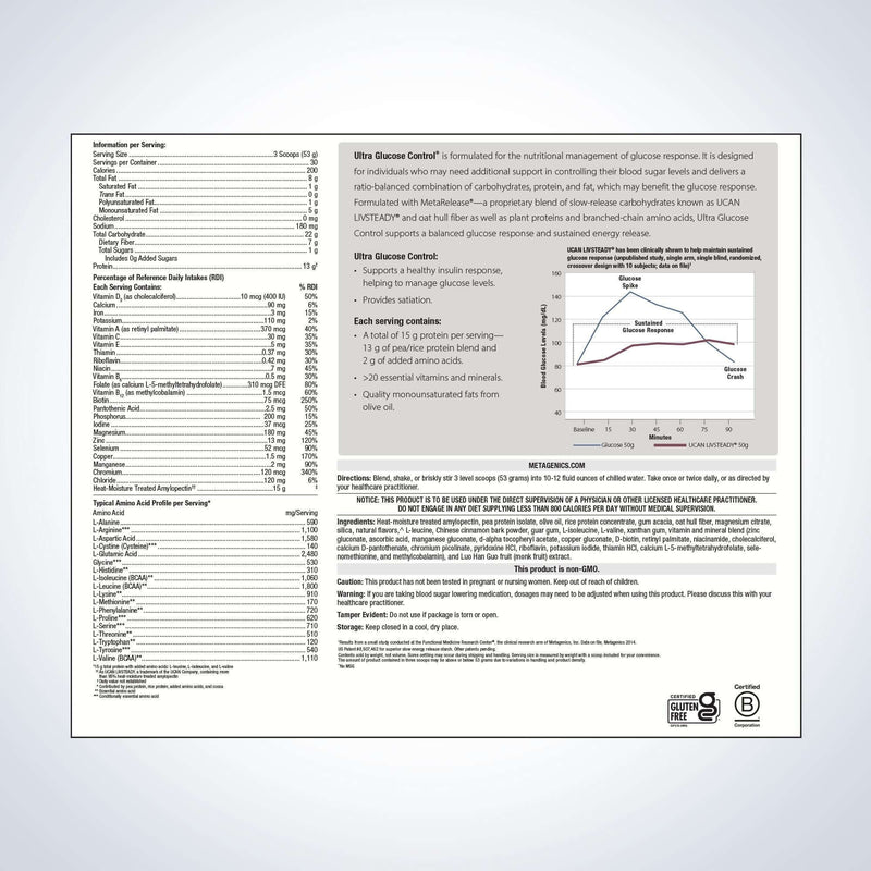Metagenics ultra glucose control - Chocolate 1590g