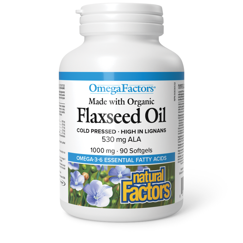 Natural Factors Flax Seed Oil 1000mg 90 Softgels
