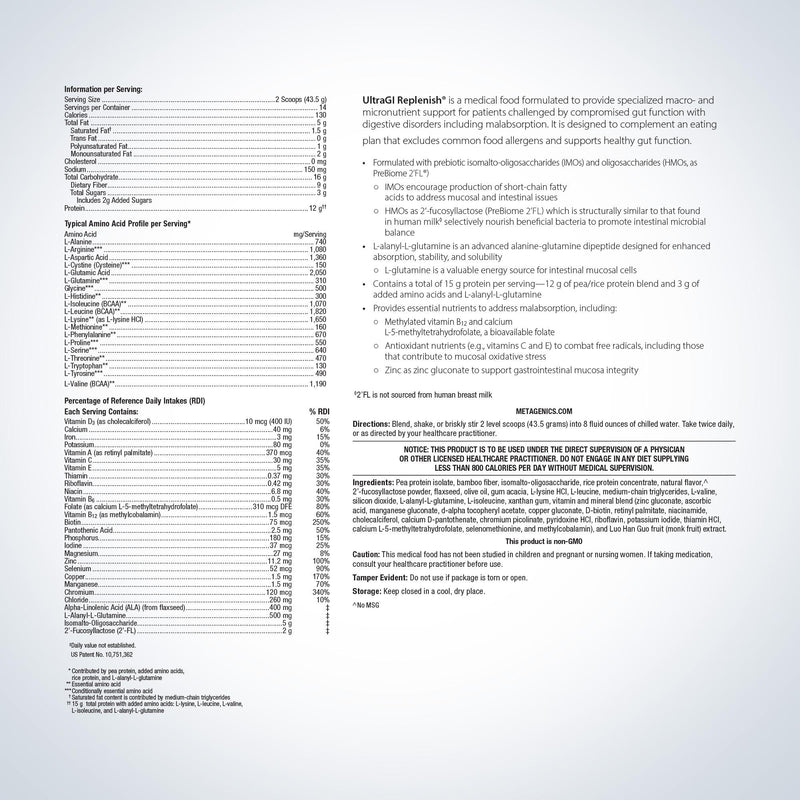 Metagenics UltraGI Replenish Vanilla 609 g