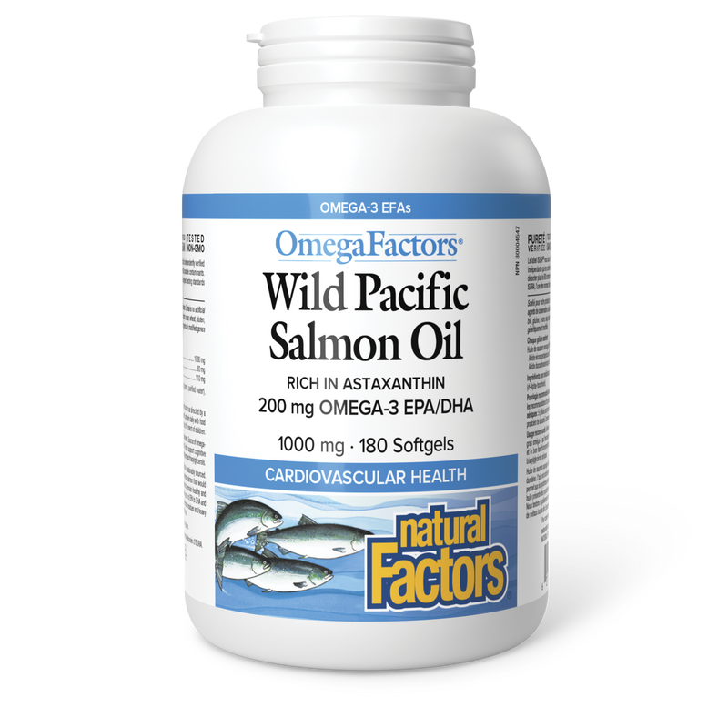 Natural Factors Wild Pacific Salmon Oil 1000mg 180 Softgels