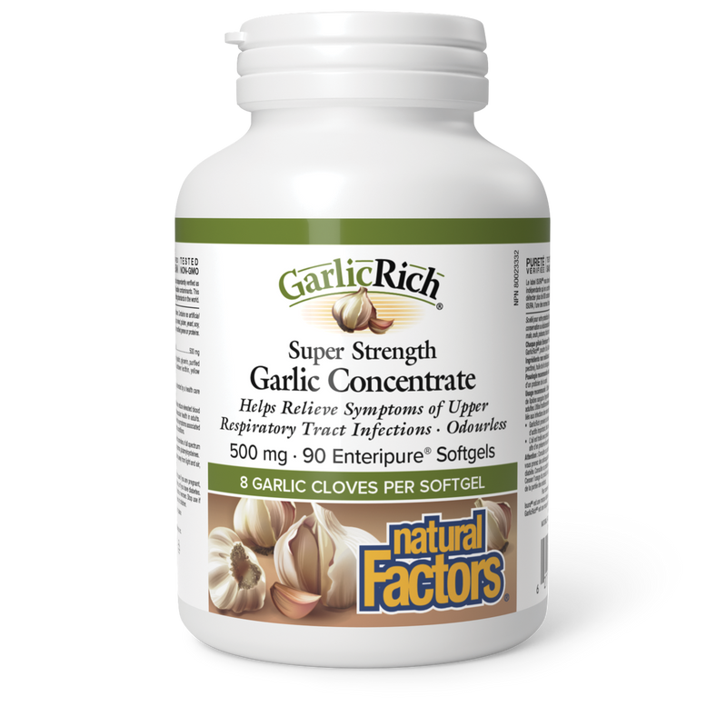 Natural Factors Garlic Rich Garlic Concentrate 500mg 90 Enteric Coated Softgels