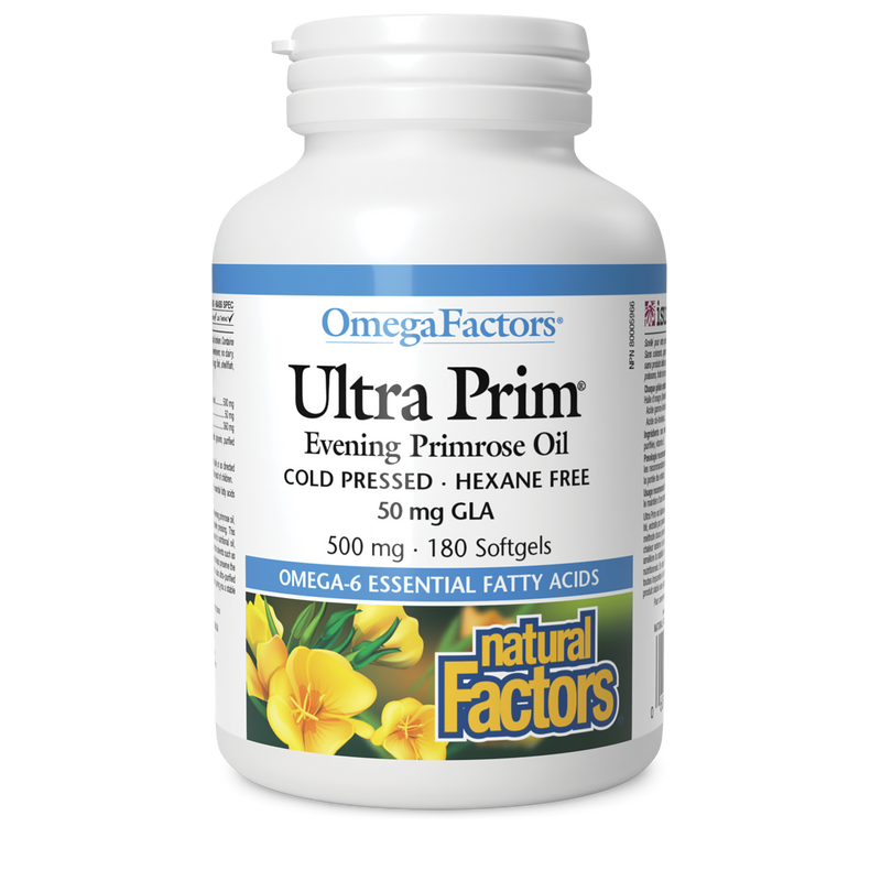 Natural Factors Omega Factors Ultra Prim Evening Primrose Oil 1000mg 180 Softgels