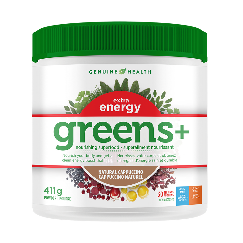 Genuine Health Greens+ Extra Energy Natural Cappuccino 441g