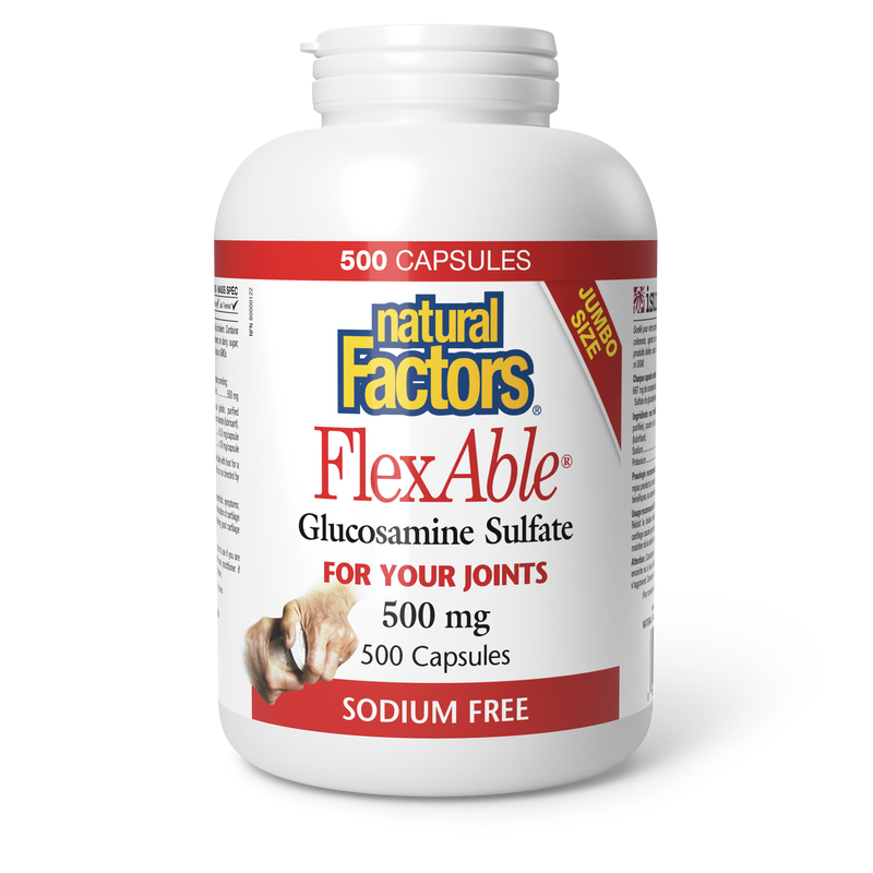 Natural Factors FlexAble Glucosamine Sulfate 500 mg 500 Caps