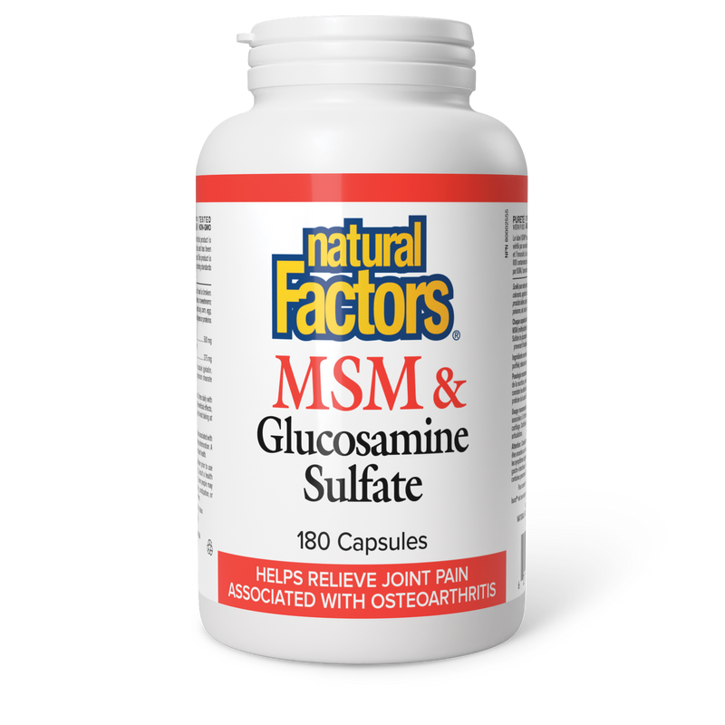 Natural Factors MSM & Glucosamine Sulfate 180 Capsules