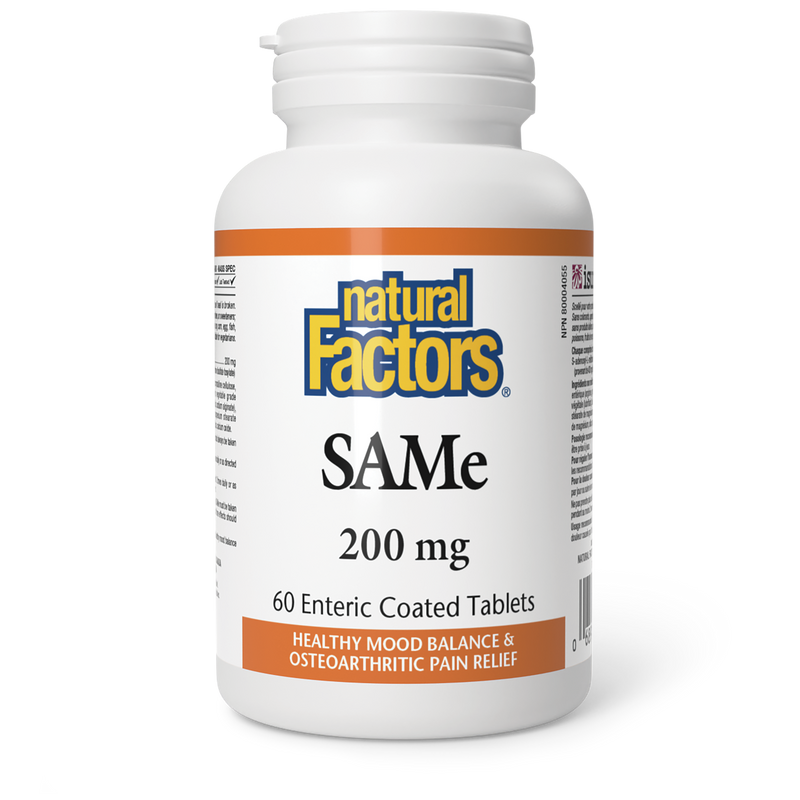 Natural Factors SAMe 200mg 60 Enteric Coated Tabs