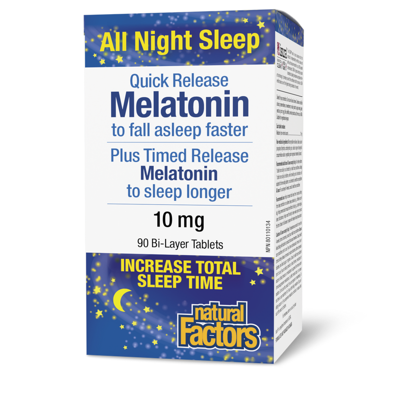 Natural Factors Melatonin Quick Release Plus Time Release 10mg 90 Tabs
