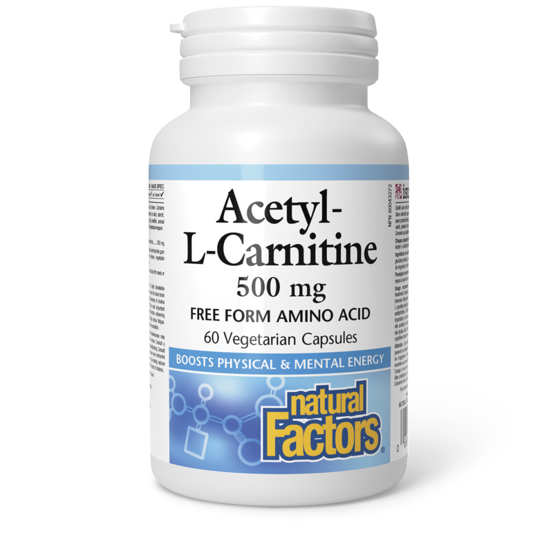 Natural Factors Acetyl-L-Carnitine 500mg 60 Veggie Caps