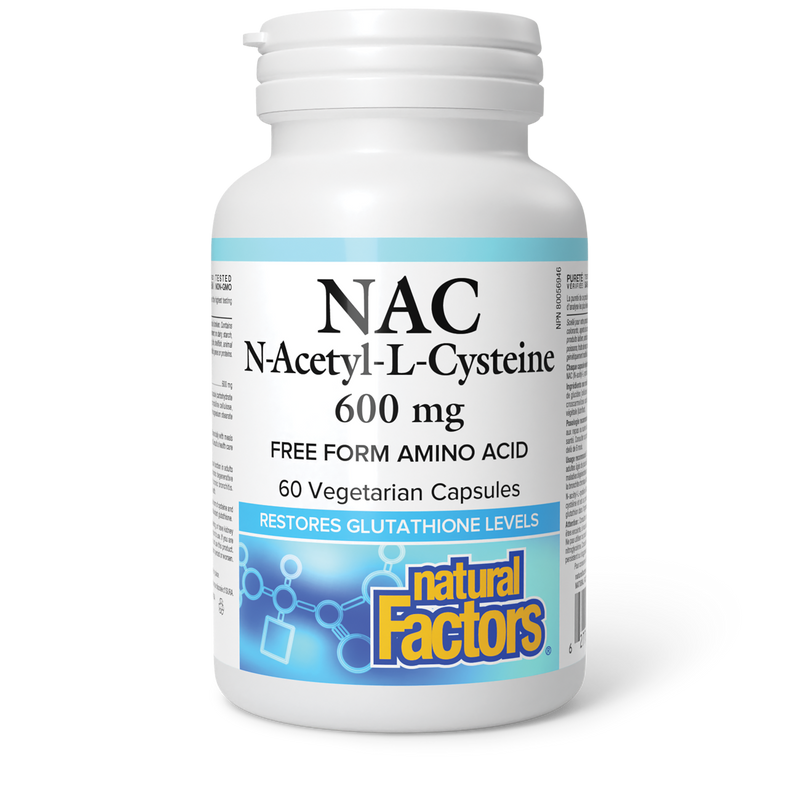 Natural Factors N-Acetyl L-Cysteine (NAC) 600mg 60 Veggie Caps