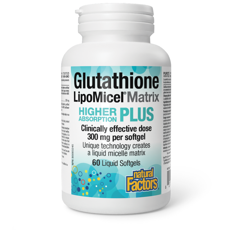 Natural Factors Glutathione LipoMicel Matrix 300mg 60 Softgels