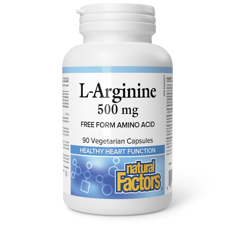 Natural Factors L-Arginine 500mg 90 Veggie Caps