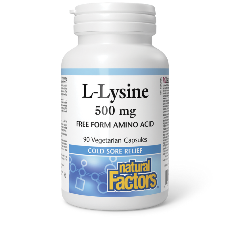 Natural Factors L-Lysine 500mg 90 Veggie Caps