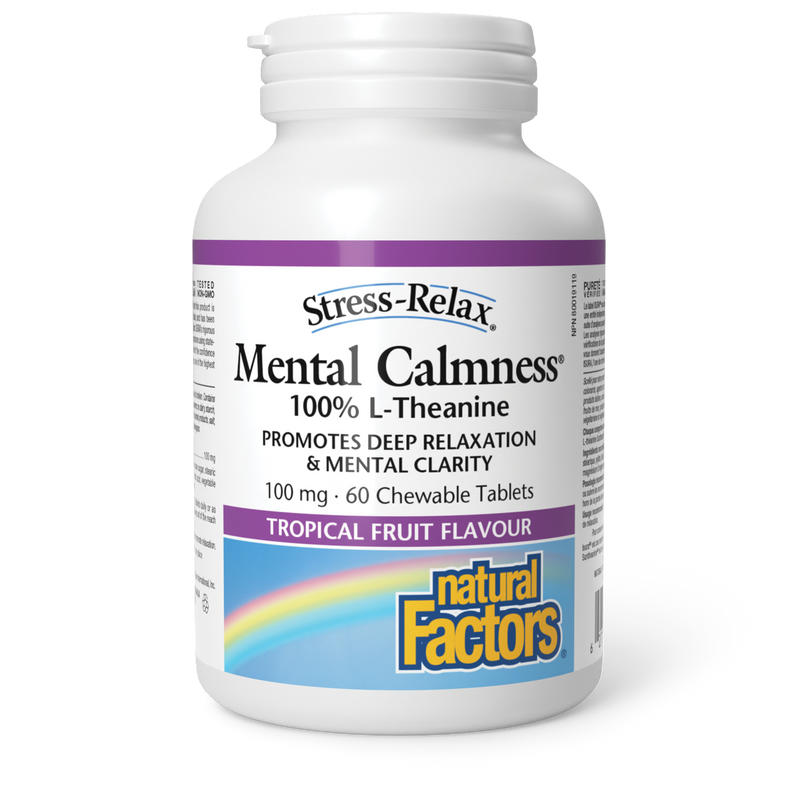 Natural Factors Mental Calmness 100% L-Theanine 100mg 60 Chewable Tabs