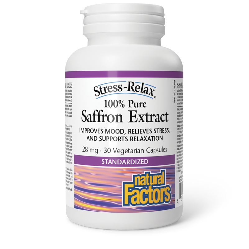 Natural Factors Saffron Extract 100% Pure Standardized Stress Relax 30 Veggie Caps