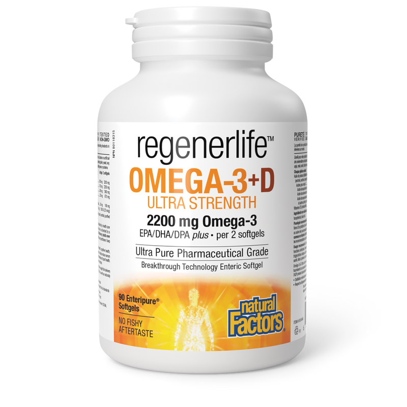 Natural Factors RegenerLife Omega-3+D 90 Softgels