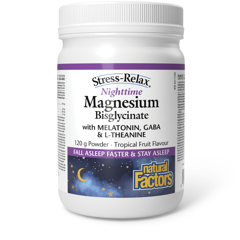 Natural Factors Magnesium Bisglycinate Night Time Tropical Fruit 120g