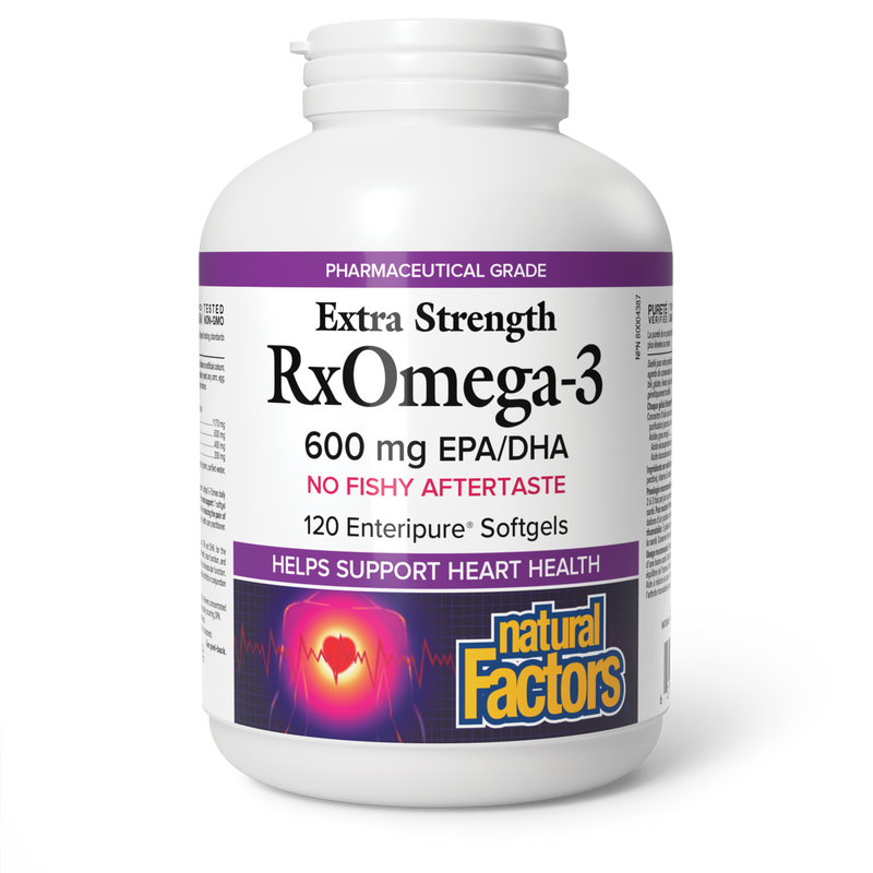 Natural Factors RxOmega-3 Extra Strength 600 mg 120 Softgels