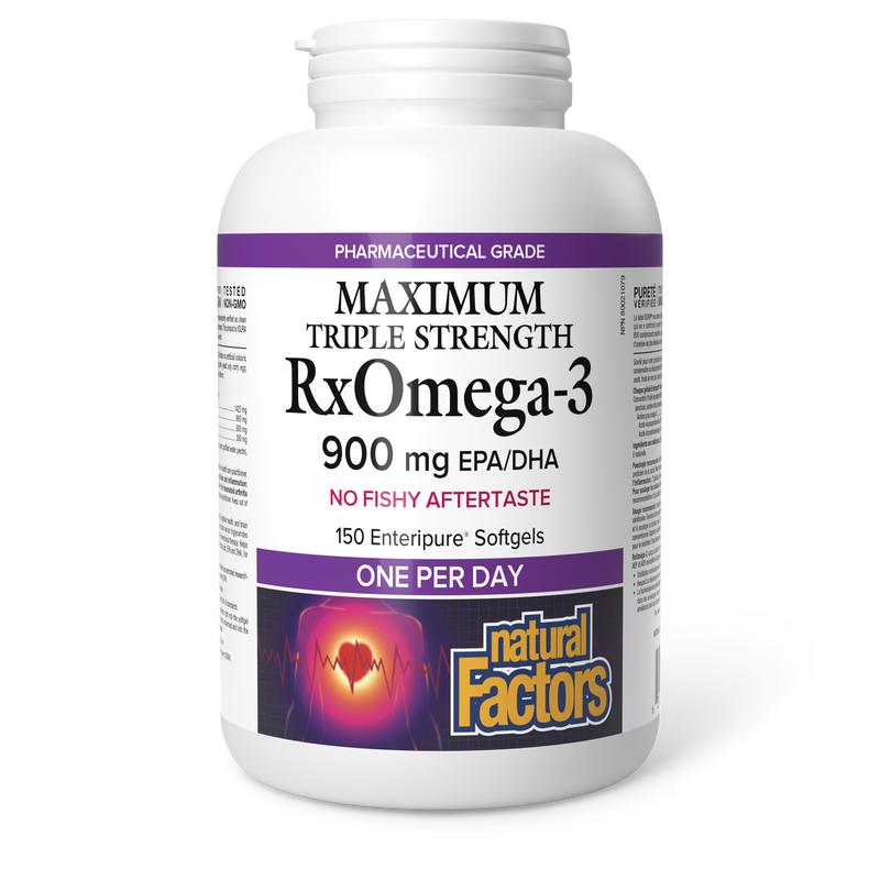 Natural Factors Rx Omega-3 Maximum Triple Strength 900mg 150 Softgels