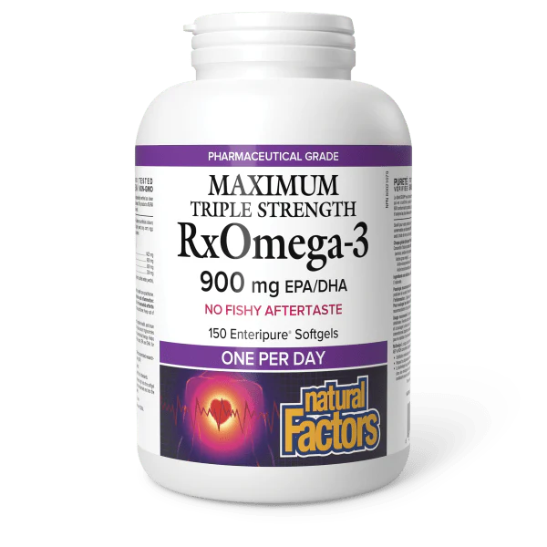 Natural Factors Rx Omega-3 Maximum Triple Strength 900mg 150 Softgels